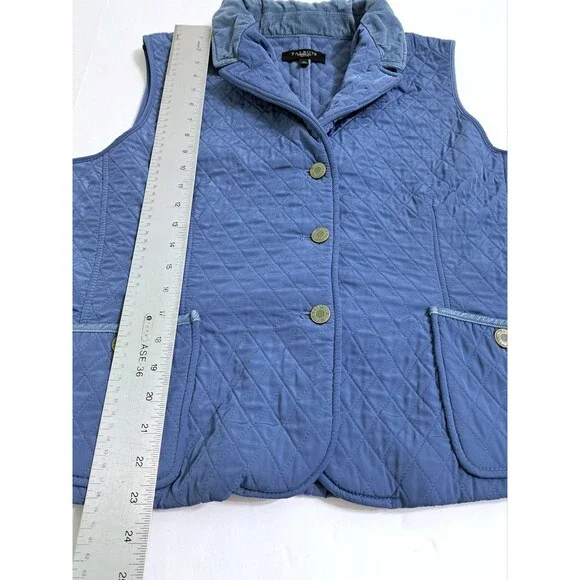 Talbots Blue Quilted Vest Size XL Petites Jacket Button - Picture 8 of 8